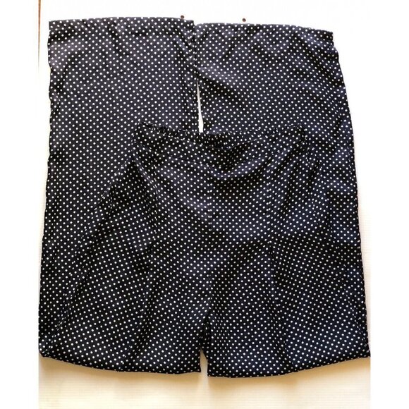Glamorous Women's Navy Blue Polka Dot Up & Away Wide-Leg Pants Size S Nasty Gal - Picture 9 of 11